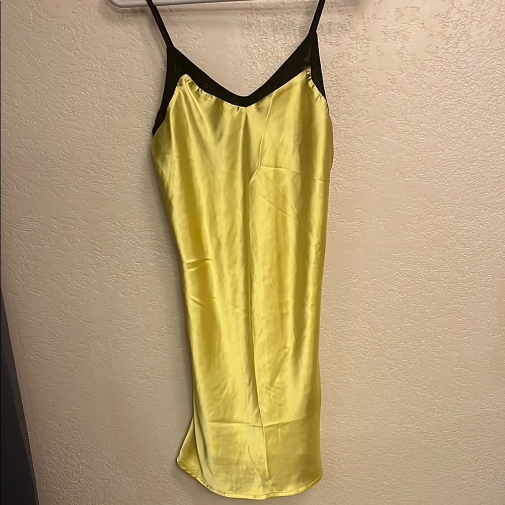 Elegant Yellow Satin Slip Dress
